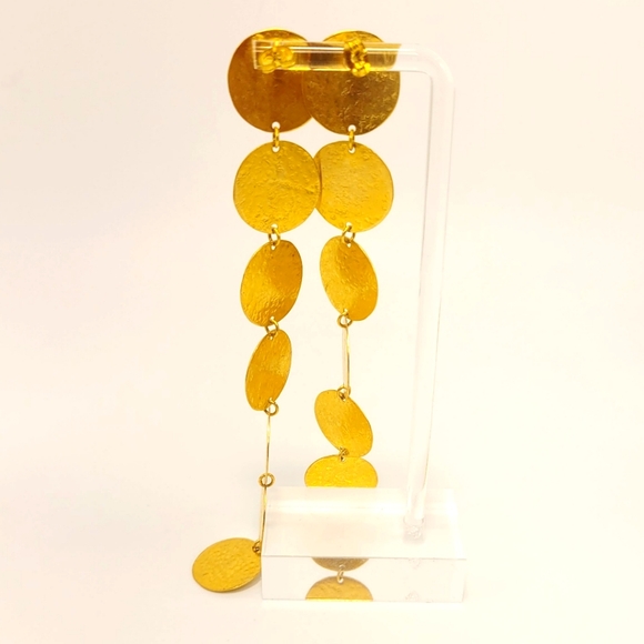 Mais x Frida Hanging Round Coin Drop Earrings NEW - Picture 2 of 3